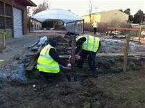 Fence construction at Almond Valley Heritage Centre